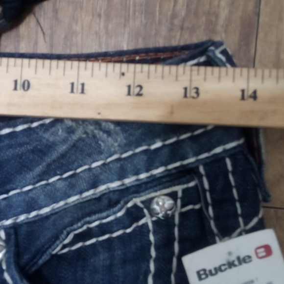 Rock Revival Women's 26 Straight Morgan Distressed Faux Leather Flap Pockets NWT - Picture 10 of 12